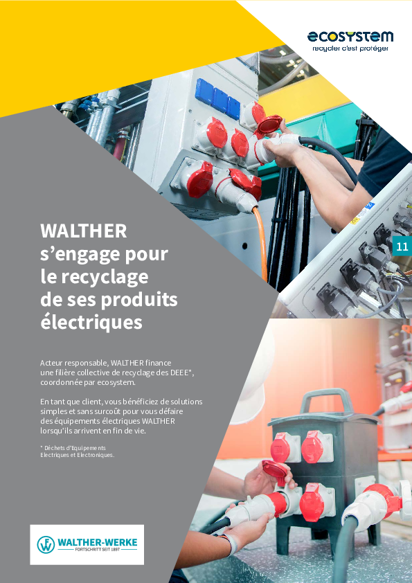 WALTHER finance une filière de recyclage collective dans le cadre des DEEE (WEEE)